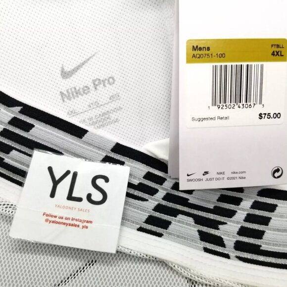 NIKE PRO HYPERSTRONG COMPRESSION SHORTS PADDED WHITE AQ0751-100 MEN'S 4XL - Picture 5 of 5